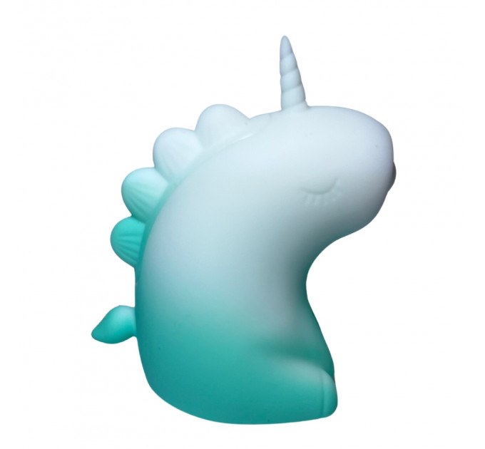 Стимулятор клитора с пульсацией UNIVIBE Единорог, 5 режимов, градиент бело-зелёный