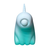 Стимулятор клітора з пульсацією UNIVIBE Єдиноріг, 5 режимів, градієнт біло-зелений