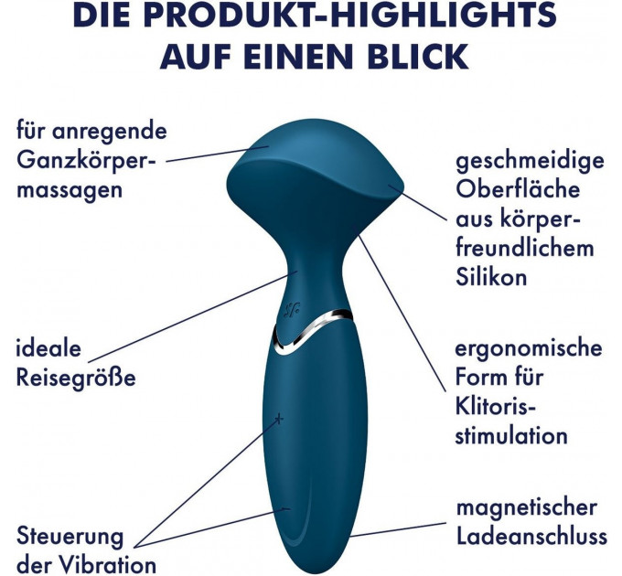Універсальний компактний масажер Satisfyer Mini Wand-er синій
