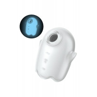 Вакуумный вибратор Satisfyer Glowing Ghost светится в темноте, белый, 8.4 см
