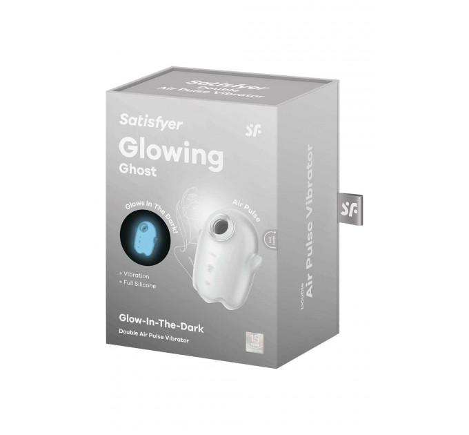 Вакуумный вибратор Satisfyer Glowing Ghost светится в темноте, белый, 8.4 см