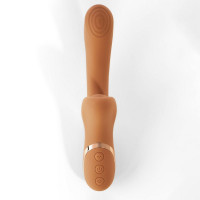 Вибратор для точки G с вакуумным стимулятором клитора Sweet Em Velvet Lure бежевый