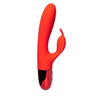 Вибратор кролик Every Night Toys с отростком для стимуляции клитора, красный