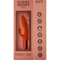 Вибратор кролик Every Night Toys с отростком для стимуляции клитора, красный