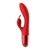 Вибратор кролик Every Night Toys с отростком для стимуляции клитора, красный