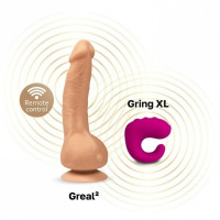 Вибратор реалистичный на присоске Greal 2 Gvibe, бежевый, 22 х 3.7 см