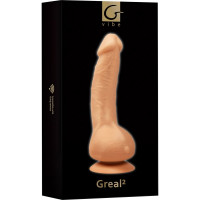Вибратор реалистичный на присоске Greal 2 Gvibe, бежевый, 22 х 3.7 см