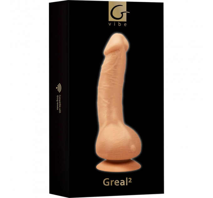Вибратор реалистичный на присоске Greal 2 Gvibe, бежевый, 22 х 3.7 см
