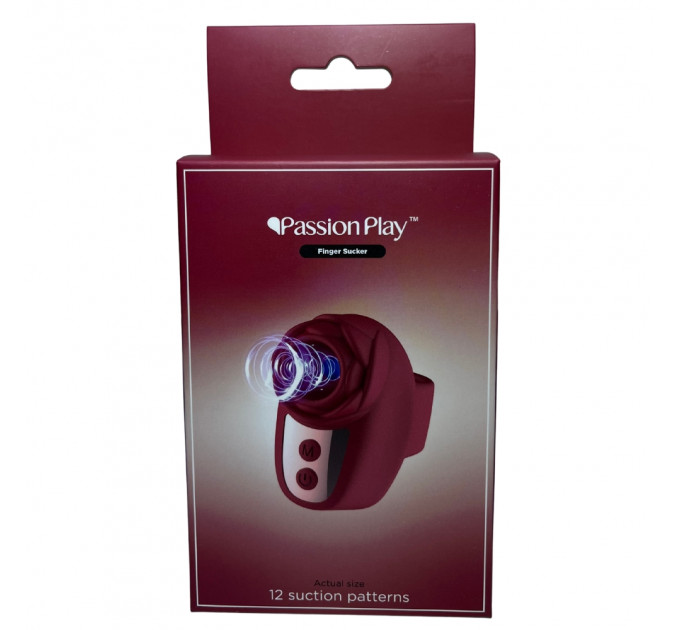 Вибростимулятор на палец Розочка Passion Play, 10 режимов вибрации и 3 интенсивности, красный