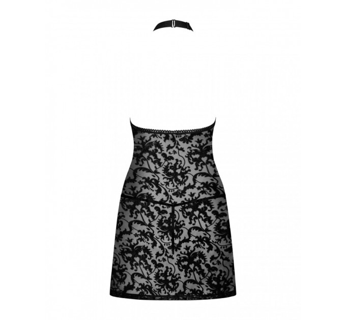 Рубашка з трусиками Obsessive Softily chemise 2XL/3XL Чорний