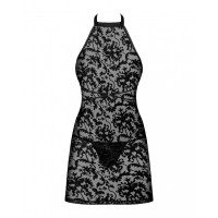 Рубашка з трусиками Obsessive Softily chemise 2XL/3XL Чорний