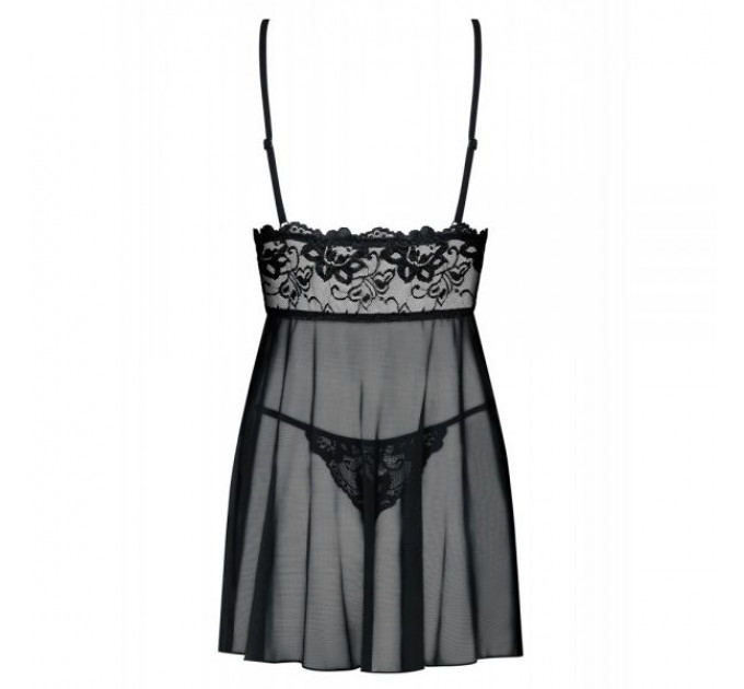 Пеньюар Obsessive Imperia babydoll L/XL черный