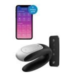 Вибратор для пар с фирменным пультом управления Satisfyer Double Fun, черный