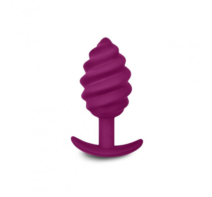 Анальная пробка рельефная Gvibe Gplug Twist 2 фиолетовая, 10.5 х 3.9 см
