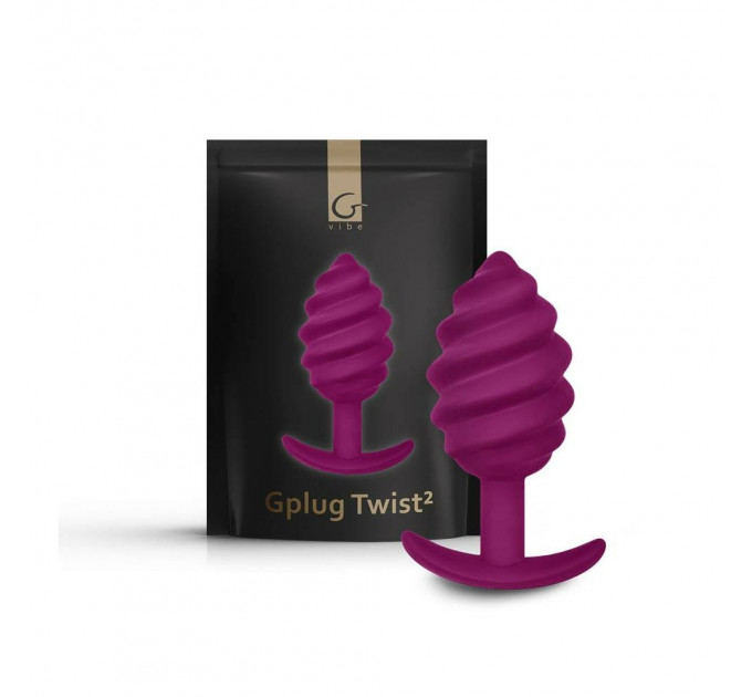 Анальная пробка рельефная Gvibe Gplug Twist 2 фиолетовая, 10.5 х 3.9 см
