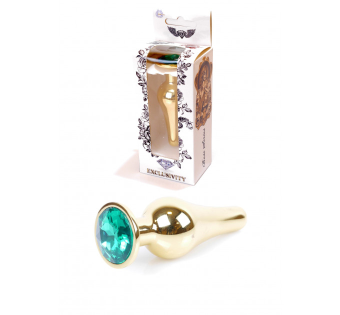 Анальная пробка с зеленым камнем Jewellery
