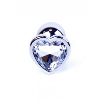 Анльна пробка Plug-Jewellery Silver Heart PLUG- Clear