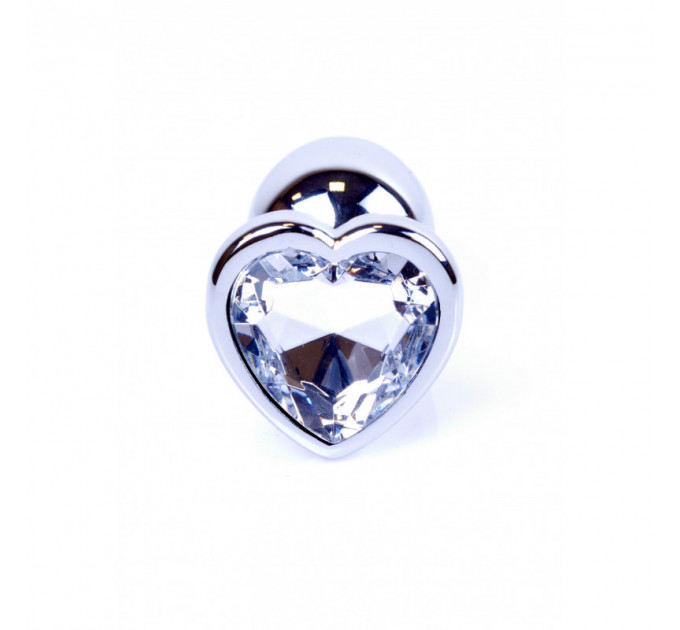 Анльная пробка Plug-Jewellery Silver Heart PLUG- Clear