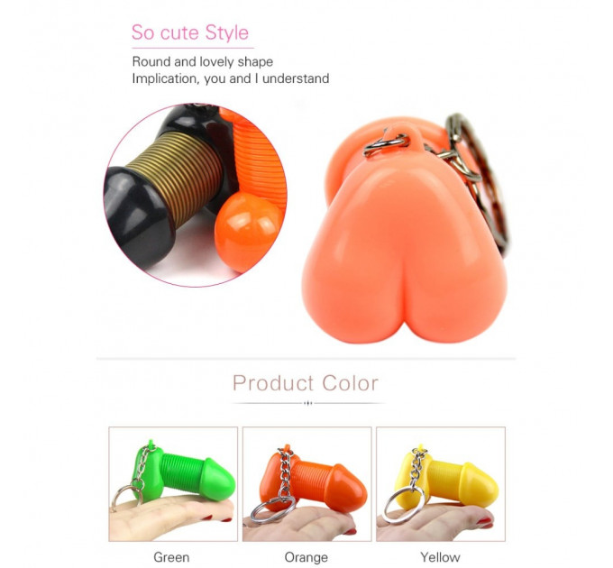 Брелок у вигляді пеніса на пружині Roomfun SEXY MOBILE Key Ring помаранчевий