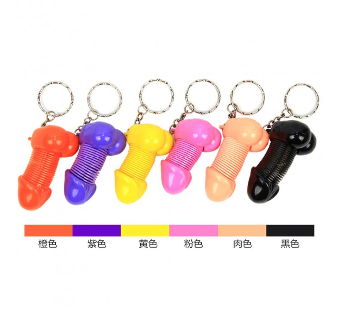 Брелок у вигляді пеніса на пружині Roomfun SEXY MOBILE Key Ring помаранчевий