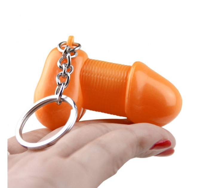 Брелок у вигляді пеніса на пружині Roomfun SEXY MOBILE Key Ring помаранчевий