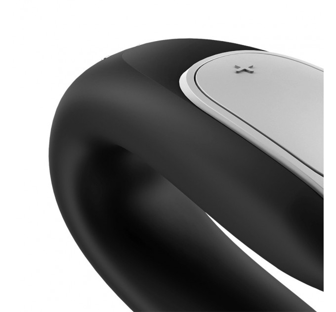 Вибратор для пар с фирменным пультом управления Satisfyer Double Fun, черный