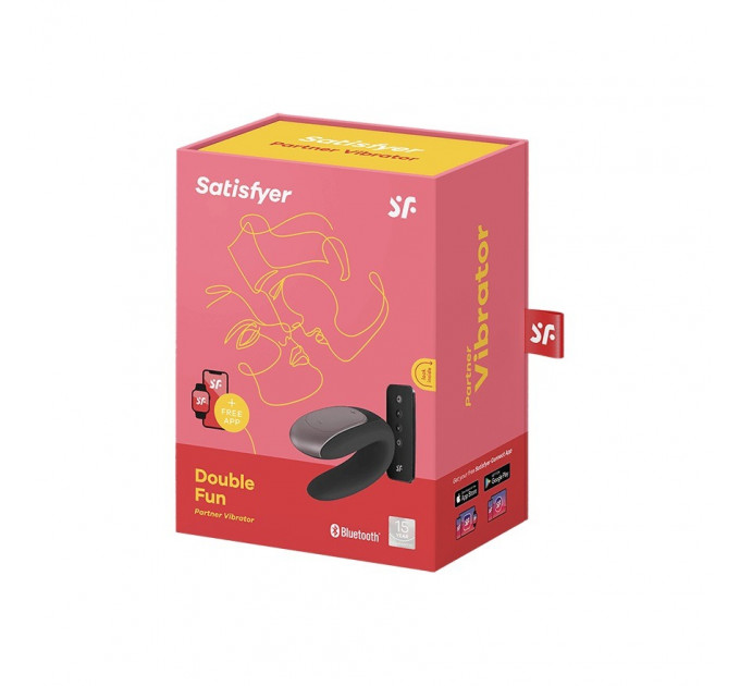 Вибратор для пар с фирменным пультом управления Satisfyer Double Fun, черный