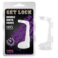 Эрекционное кольцо Chisa Get Lock Double Girth Cages с двумя креплениями, прозрачное