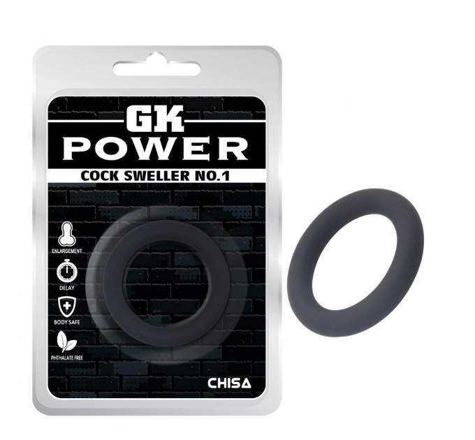 Эрекционное кольцо Chisa GK Power Cock Sweller no.1, черное