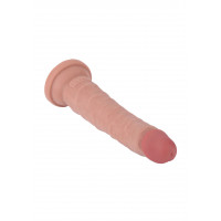 Фалоімітатор подвійної густини на присосці ToyJoy Deluxe Dual 17,5 см, тілесний