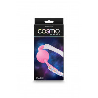 Кляп с силиконовым шариком NS Novelties, серебристо-розовый