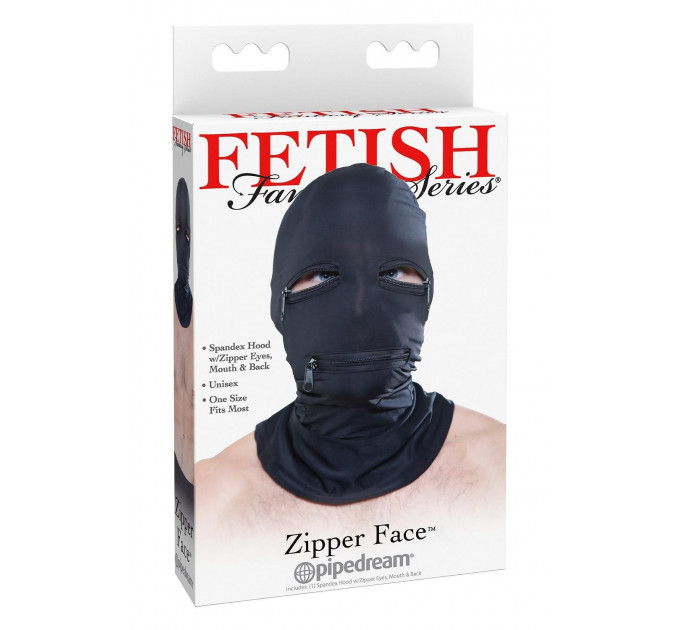 Маска-шолом на всю голову Pipedream Fetish Fantasy Zipper Face з блискавками One Size