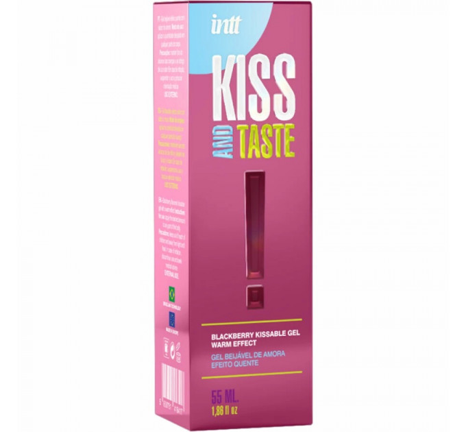 Масажний гель, що зігріває Intt KISS AND TASTE! їстівний, з ароматом ожини, 50 мл