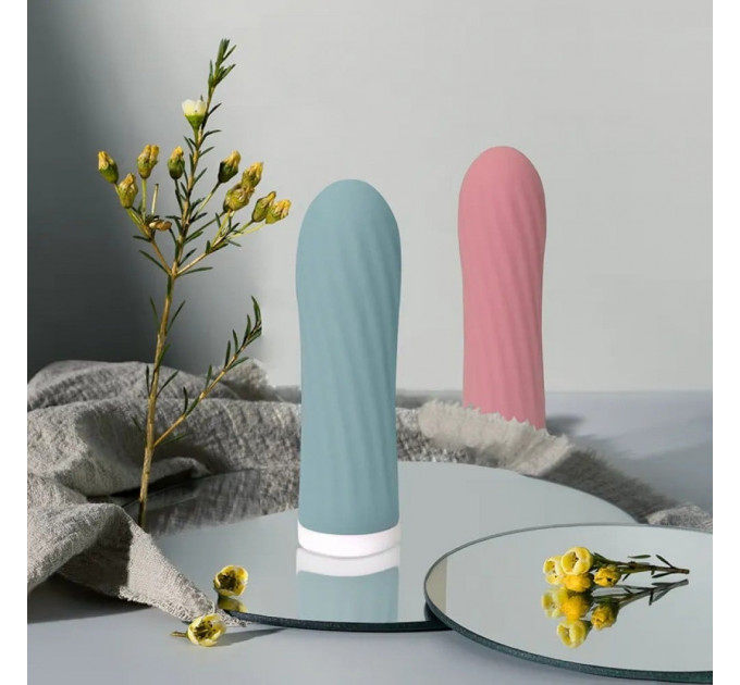 Мини-вибратор для клитора рельефный Sweet Em Velvet Lure, 10 режимов вибрации, голубой