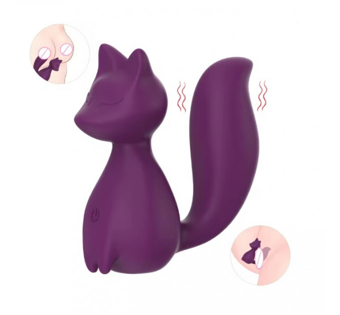 Міні-вібратор кліторальний Every Night Toys Doris у формі лисиці фіолетовий, 10 режимів вібрації