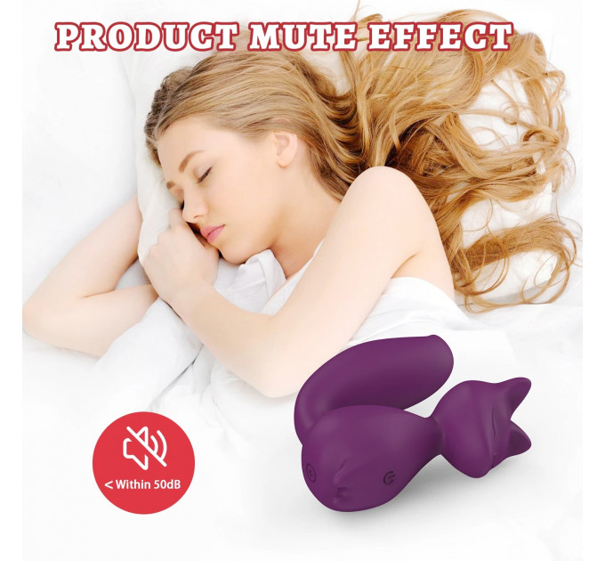 Міні-вібратор кліторальний Every Night Toys Doris у формі лисиці фіолетовий, 10 режимів вібрації