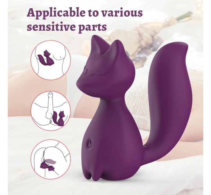 Міні-вібратор кліторальний Every Night Toys Doris у формі лисиці фіолетовий, 10 режимів вібрації