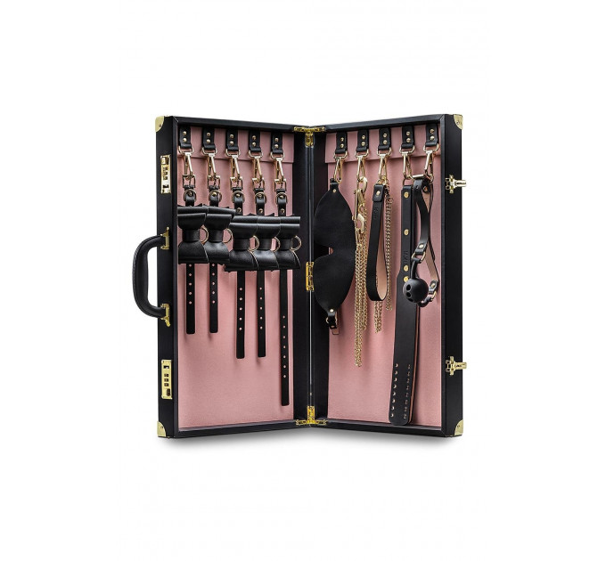Набор для БДСМ в чемодане, 10 предметов Temptasia Safe Word Bondage Kit With Suitcase Black
