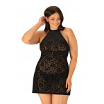 Рубашка з трусиками Obsessive Softily chemise 2XL/3XL Чорний