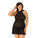Рубашка з трусиками Obsessive Softily chemise 2XL/3XL Чорний