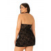 Рубашка з трусиками Obsessive Softily chemise 2XL/3XL Чорний