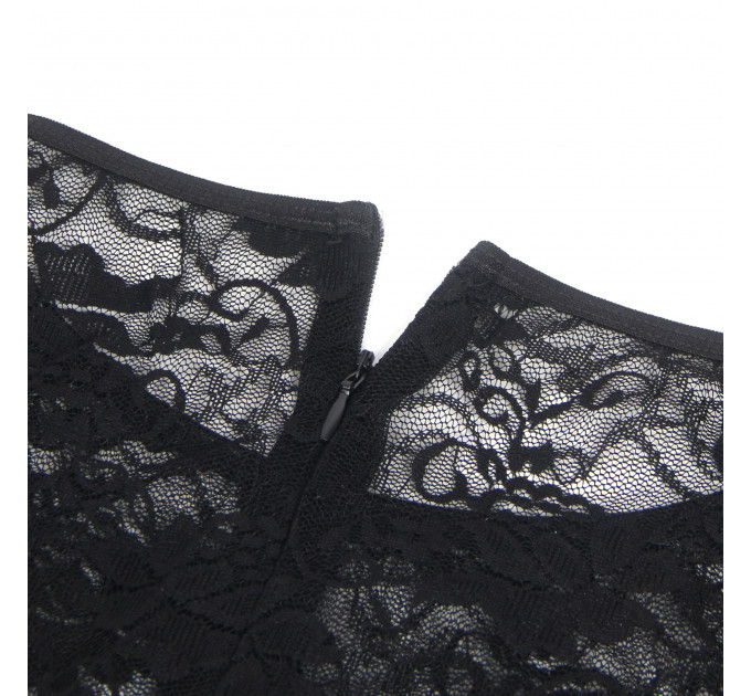 Сукня з мереживом Star Night з імітацією шкіри, чорна, S