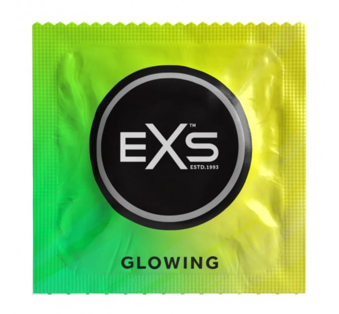 Презервативы флуоресцентные EXS Glowing веганские (цена за пачку, 3 шт.)