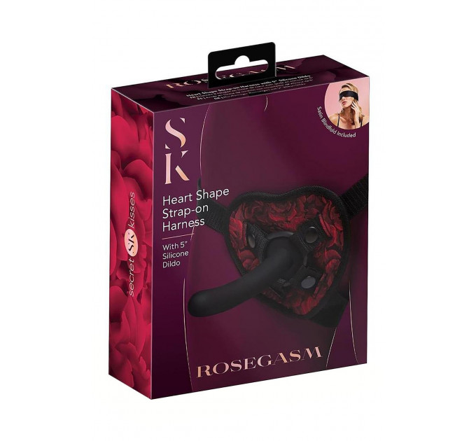Ремень-сбруя с фаллоимитатор для точки G Secret Kisses Rosegasm черный