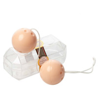 Шарики вагинальные Finger Sleeve Yam Balls со смещенным центром тяжести, бежевые