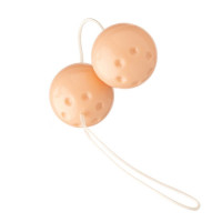 Шарики вагинальные Finger Sleeve Yam Balls со смещенным центром тяжести, бежевые