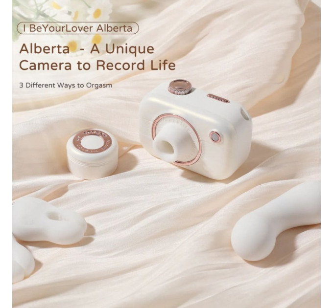 Смарт стимулятор 5-в-1 для клітора, сосків та точки G BeYourLover Alberta у вигляді фотоапарата, білий