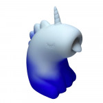 Стимулятор клитора с язычком UNIVIBE Единорог, 10 режимов, градиент бело-фиолетовый