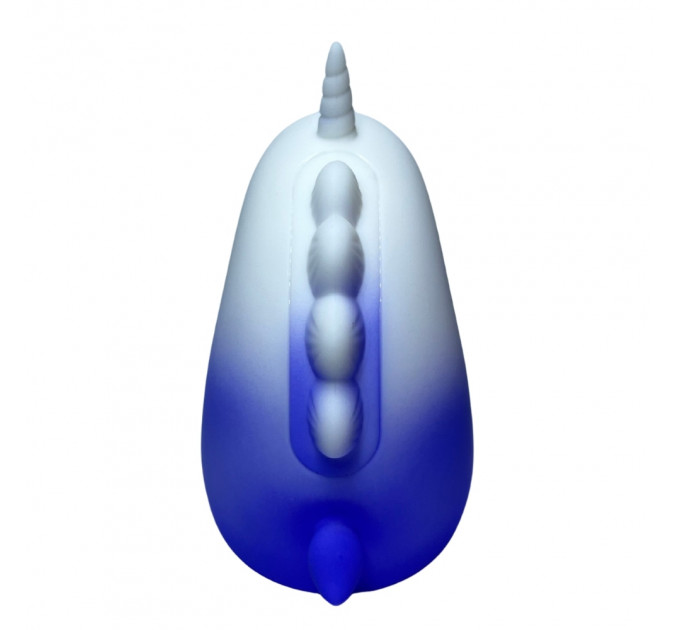 Стимулятор клитора с язычком UNIVIBE Единорог, 10 режимов, градиент бело-фиолетовый