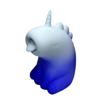 Стимулятор клітора з язичком UNIVIBE «Єдиноріг», 10 режимів, градієнт біло-фіолетовий